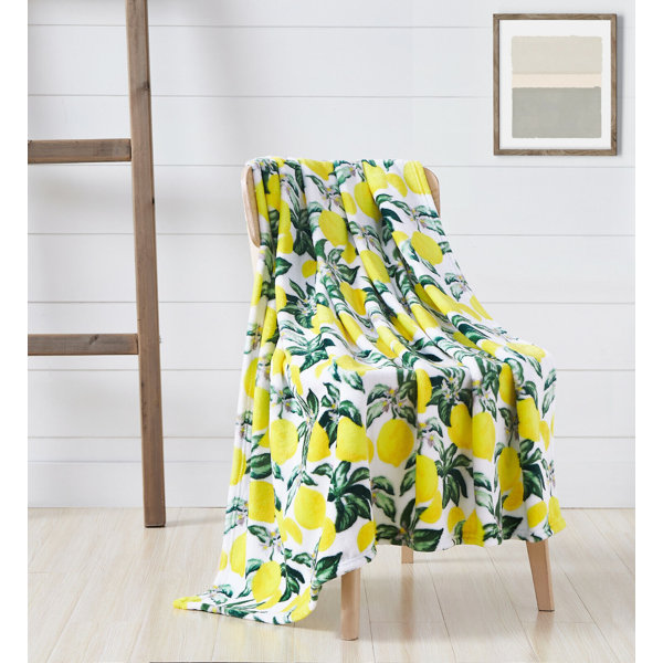 Goodgram Ultra Soft and Plush Lemon Garden Fleece Throw Wayfair